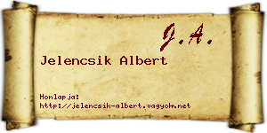 Jelencsik Albert névjegykártya